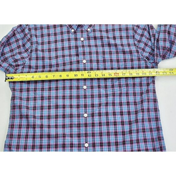 Jack Spade Large Mens Blue Red Black Check Button Down Long Sleeve Cotton Shirt - Picture 3 of 8